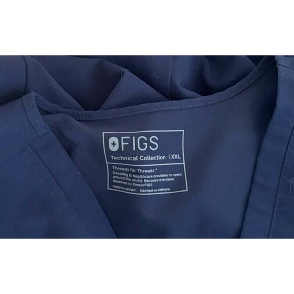 FIGS Scrub Top Womens Size XXL Navy Blue Caterina Technical Medical Nurse - Picture 5 of 6